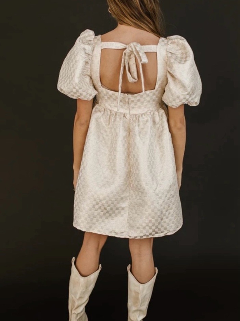 Jacquie the Label Square Neck Puff Sleeve Mini Dress